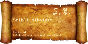 Stibli Nikolett névjegykártya