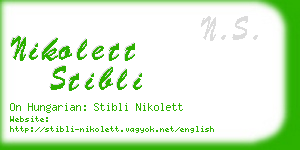 nikolett stibli business card